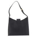 Salvatore Ferragamo Gancini Shoulder Bag Leather Black Gold Auth 178211A-2