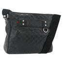 GUCCI GG Canvas Guccissima Shoulder Bag Leather Black Silver 322080 Auth 178212-1