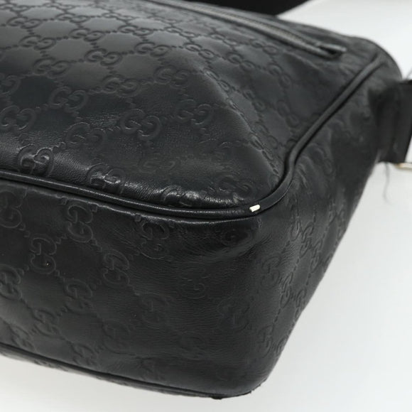 GUCCI GG Canvas Guccissima Shoulder Bag Leather Black Silver 322080 Auth 178212
