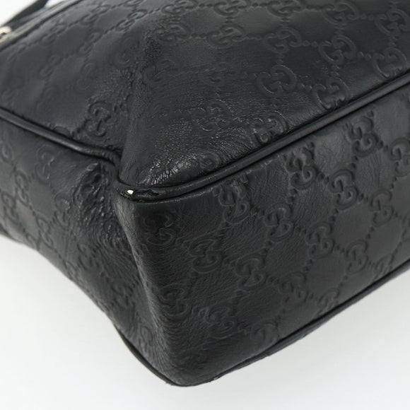 GUCCI GG Canvas Guccissima Shoulder Bag Leather Black Silver 322080 Auth 178212