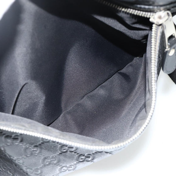 GUCCI GG Canvas Guccissima Shoulder Bag Leather Black Silver 322080 Auth 178212