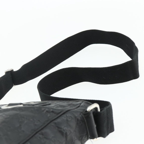 GUCCI GG Canvas Guccissima Shoulder Bag Leather Black Silver 322080 Auth 178212