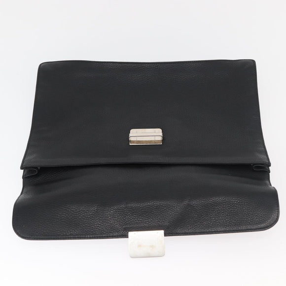 GUCCI Business Bag Leather Black Silver 268113 Auth 178213A