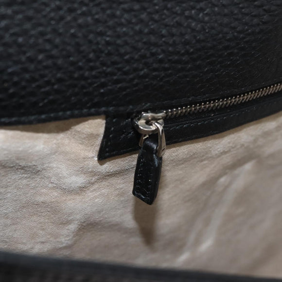 GUCCI Business Bag Leather Black Silver 268113 Auth 178213A