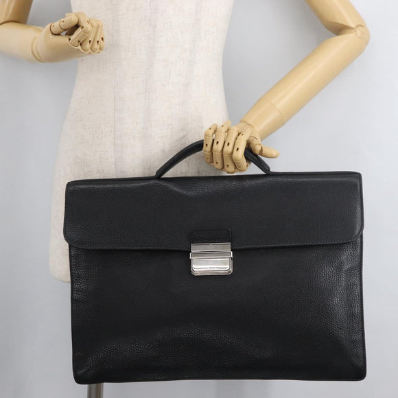 GUCCI Business Bag Leather Black Silver 268113 Auth 178213A