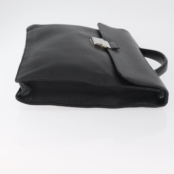 GUCCI Business Bag Leather Black Silver 268113 Auth 178213A