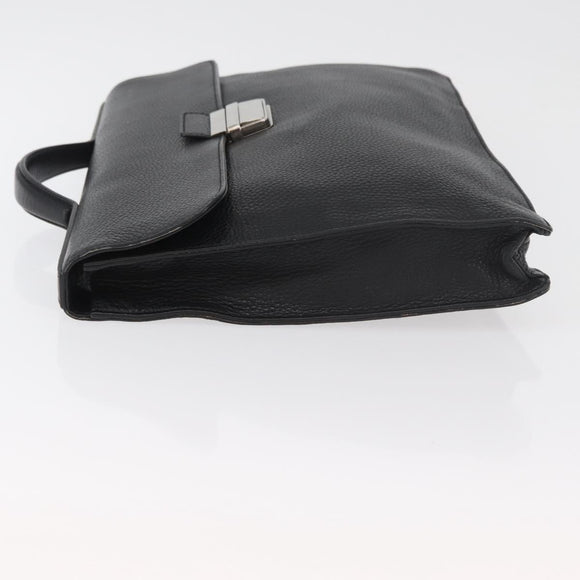 GUCCI Business Bag Leather Black Silver 268113 Auth 178213A