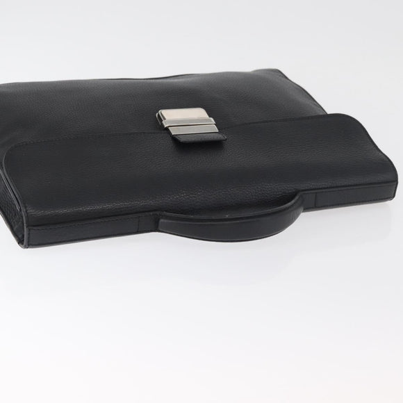GUCCI Business Bag Leather Black Silver 268113 Auth 178213A
