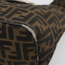 FENDI Zucca Canvas Mamma Baguette Shoulder Bag Black Brown Auth 178214-8