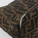FENDI Zucca Canvas Mamma Baguette Shoulder Bag Black Brown Auth 178214-17