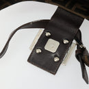 FENDI Zucca Canvas Mamma Baguette Shoulder Bag Black Brown Auth 178214-10