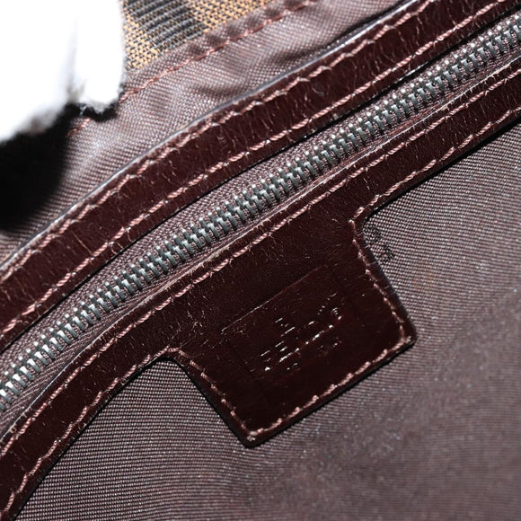 FENDI Zucca Canvas Mamma Baguette Schoudertas Zwart Bruin Auth 178214