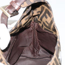 FENDI Zucca Canvas Mamma Baguette Shoulder Bag Black Brown Auth 178214-20