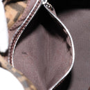 FENDI Zucca Canvas Mamma Baguette Shoulder Bag Black Brown Auth 178214-23