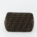 FENDI Zucca Canvas Mamma Baguette Shoulder Bag Black Brown Auth 178214-5
