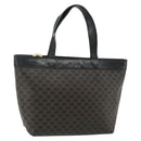 CELINE Macadam Canvas Hand Bag PVC Leather Black Gold Auth 178219A-1