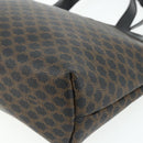 CELINE Macadam Canvas Hand Bag PVC Leather Black Gold Auth 178219A-9