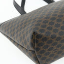CELINE Macadam Canvas Hand Bag PVC Leather Black Gold Auth 178219A-16