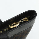 CELINE Macadam Canvas Hand Bag PVC Leather Black Gold Auth 178219A-10