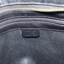 CELINE Macadam Canvas Hand Bag PVC Leather Black Gold Auth 178219A-17