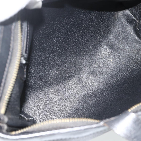 CELINE Macadam Canvas Hand Bag PVC Leather Black Gold Auth 178219A