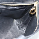 CELINE Macadam Canvas Hand Bag PVC Leather Black Gold Auth 178219A-18