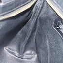 CELINE Macadam Canvas Hand Bag PVC Leather Black Gold Auth 178219A-19