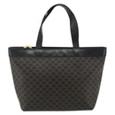 CELINE Macadam Canvas Hand Bag PVC Leather Black Gold Auth 178219A-13