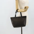 CELINE Macadam Canvas Hand Bag PVC Leather Black Gold Auth 178219A-22