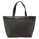 CELINE Macadam Canvas Hand Bag PVC Leather Black Gold Auth 178219A-2
