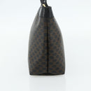 CELINE Macadam Canvas Hand Bag PVC Leather Black Gold Auth 178219A-3