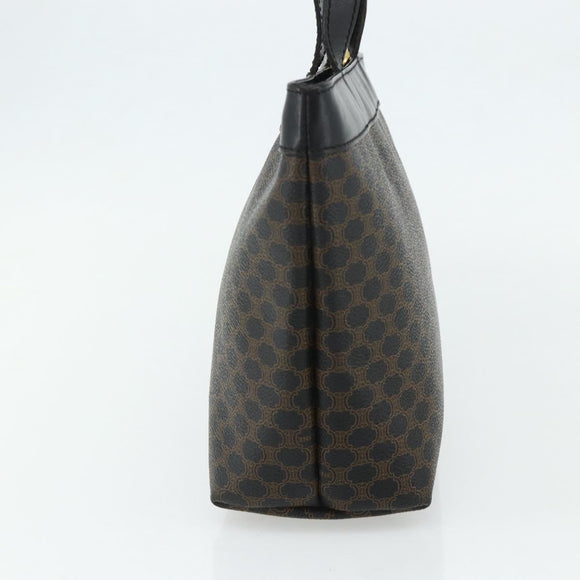 CELINE Macadam Canvas Hand Bag PVC Leather Black Gold Auth 178219A