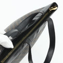 CELINE Macadam Canvas Hand Bag PVC Leather Black Gold Auth 178219A-6