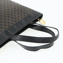 CELINE Macadam Canvas Hand Bag PVC Leather Black Gold Auth 178219A-7
