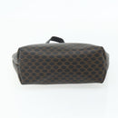 CELINE Macadam Canvas Hand Bag PVC Leather Black Gold Auth 178219A-5
