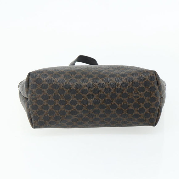 CELINE Macadam Canvas Hand Bag PVC Leather Black Gold Auth 178219A