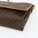 CELINE Macadam Canvas Shoulder Bag PVC Leather Brown Gold Auth 178220A-10