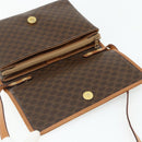 CELINE Macadam Canvas Shoulder Bag PVC Leather Brown Gold Auth 178220A-14