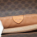 CELINE Macadam Canvas Shoulder Bag PVC Leather Brown Gold Auth 178220A-15