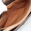 CELINE Macadam Canvas Shoulder Bag PVC Leather Brown Gold Auth 178220A-16