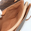 CELINE Macadam Canvas Shoulder Bag PVC Leather Brown Gold Auth 178220A-17