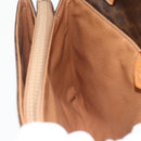 CELINE Macadam Canvas Shoulder Bag PVC Leather Brown Gold Auth 178220A-18