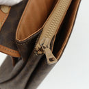 CELINE Macadam Canvas Shoulder Bag PVC Leather Brown Gold Auth 178220A-19