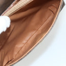 CELINE Macadam Canvas Shoulder Bag PVC Leather Brown Gold Auth 178220A-21
