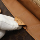 CELINE Macadam Canvas Shoulder Bag PVC Leather Brown Gold Auth 178220A-22