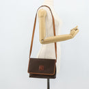 CELINE Macadam Canvas Shoulder Bag PVC Leather Brown Gold Auth 178220A-23