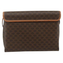 CELINE Macadam Canvas Shoulder Bag PVC Leather Brown Gold Auth 178220A-3