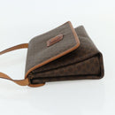 CELINE Macadam Canvas Shoulder Bag PVC Leather Brown Gold Auth 178220A-4
