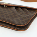 CELINE Macadam Canvas Shoulder Bag PVC Leather Brown Gold Auth 178221A-14
