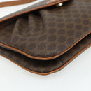 CELINE Macadam Canvas Shoulder Bag PVC Leather Brown Gold Auth 178221A-9